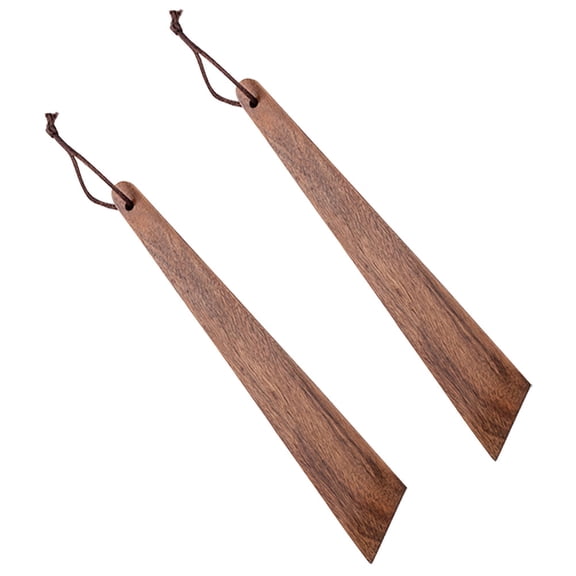 ibasenice 2Pcs Wooden Spatula Flat Turner Light Brown Cooking Kitchen Utensil