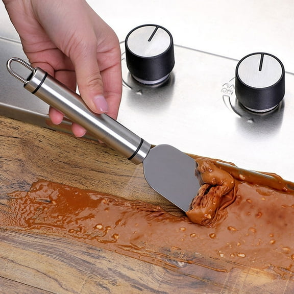 ibasenice 2Pcs Versatile Stainless Steel Scraper for Grease Hood Floor and Glass Cleaning