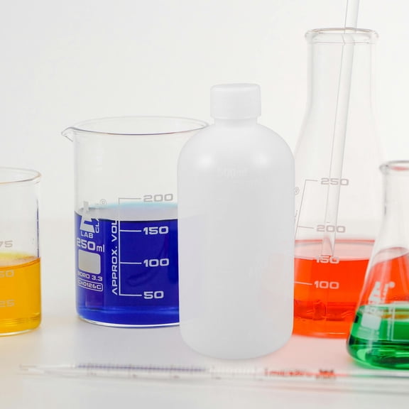 ibasenice 2pcs Plastic Lab Bottle Transparent HDPE Polyethylene Plastic for Medical Staff
