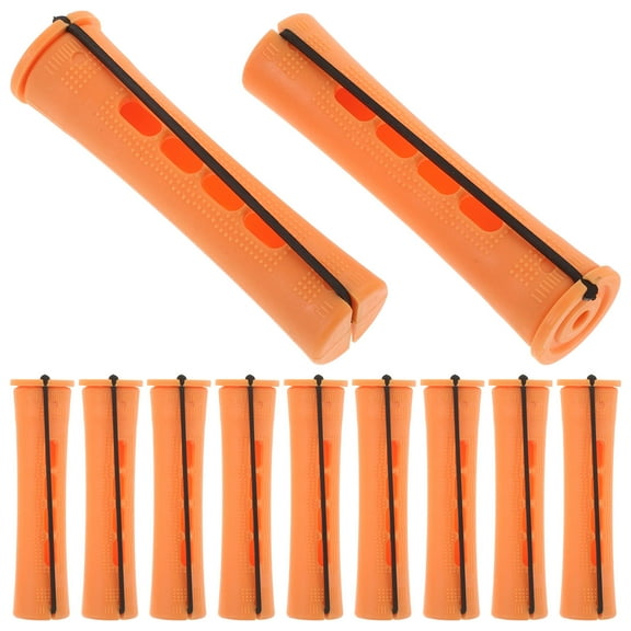 ibasenice 30Pcs Plastic Hair Perm Rods Medium Size for Salon and Home Use in Vibrant Orange