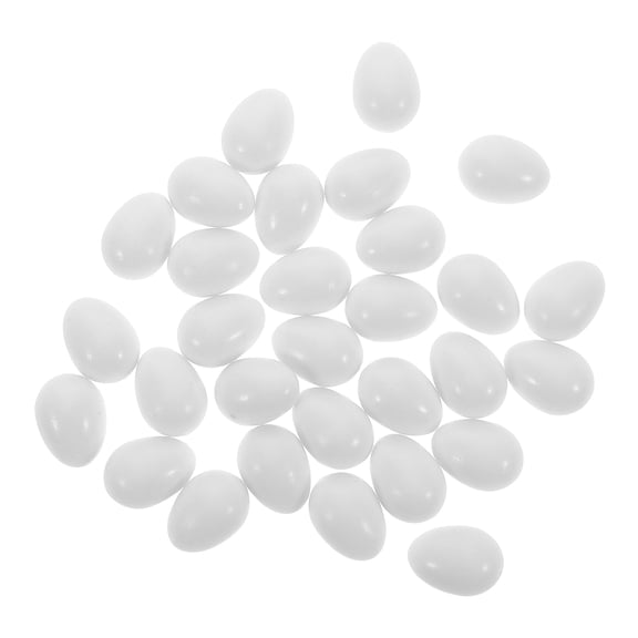 ibasenice 30Pcs White Faux Bird Nest Eggs Plastic Realistic Decorative Bird Nest Egg for Craft Decor