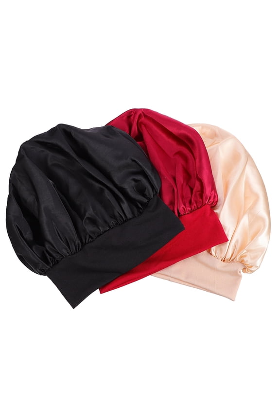 3Pcs Adjustable Night Sleeping Hats Polyester for Adults