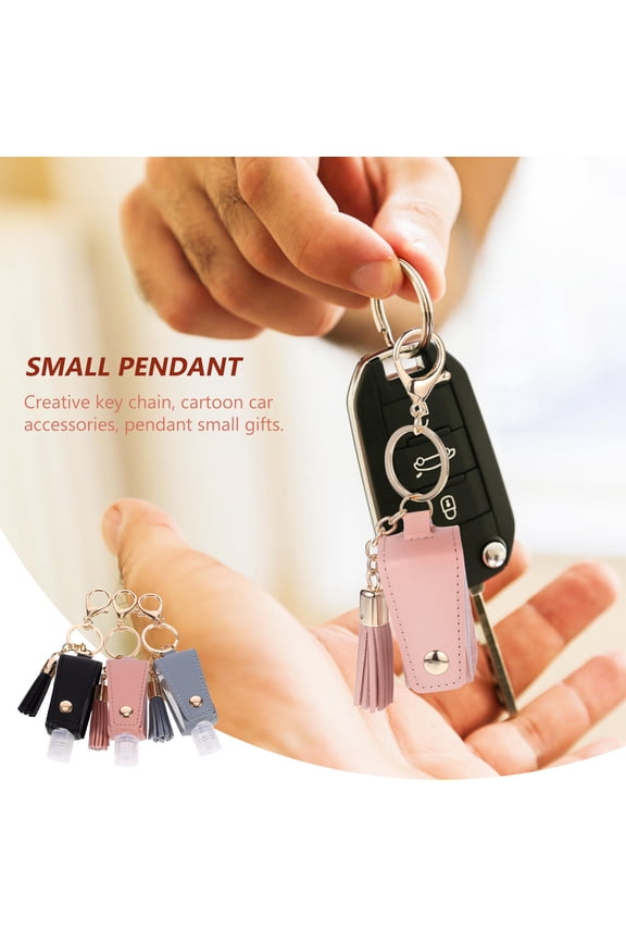 3Pcs Practical Design Travel Liquid Bottle Keychain Hanging Bottle Black