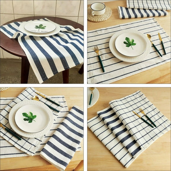 ibasenice 3pcs Striped Print Dish Cloth Cotton Kitchen Towel for Catering Industry