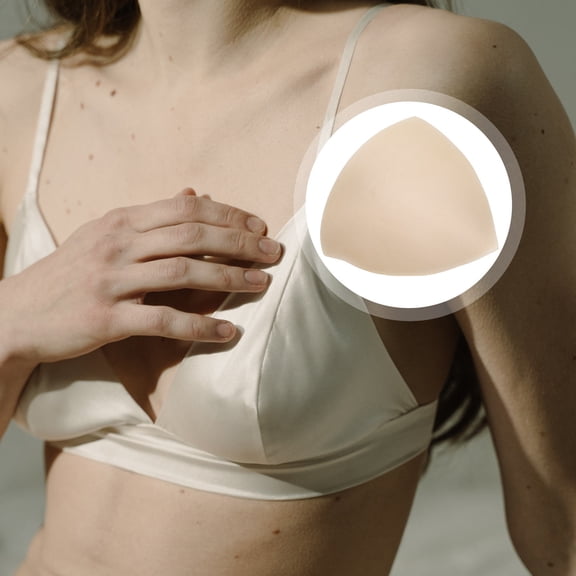 ibasenice Round Inserts Pads Bra Pad Insert Sponge Beige 4 Pair