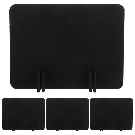 ibasenice 4-Pack Black Felt Office Desk Divider Panels for Noise Reduction and Privacy Barrier