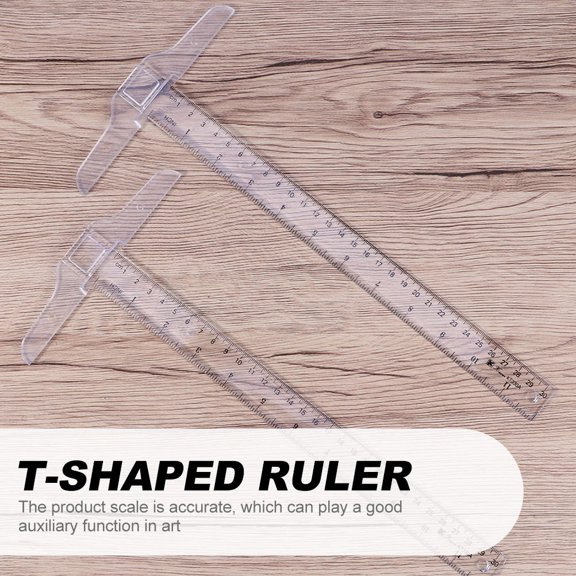 ibasenice 4-Pack Portable T-Shape Measuring Rulers, Plastic, Ideal for Classroom, Home, and Office Use