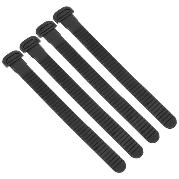 ibasenice Roller Skate Strap 4Pcs, Black PVC, Adjustable Length, Professional Buckle, Fixing Buckle Straps