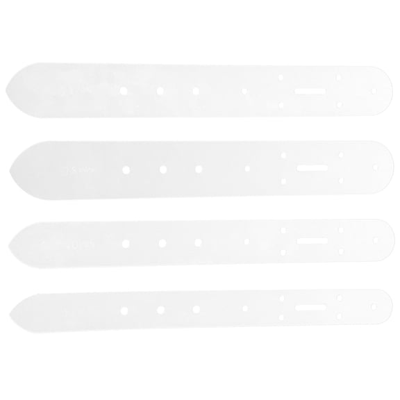 ibasenice 4Pcs Belt Hole Punch Templates White Leathercraft Stencil for Sewing and Crafting