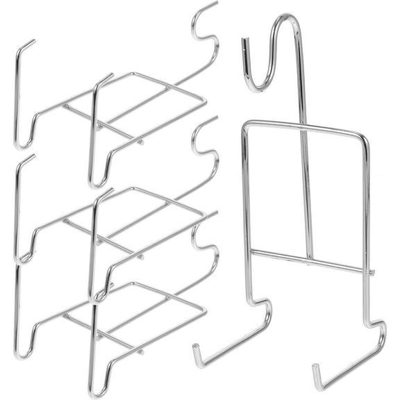 ibasenice 4Pcs Tea Cup and Saucer Display Stand Plated Silver Metal Plate Organizer for Showroom Office