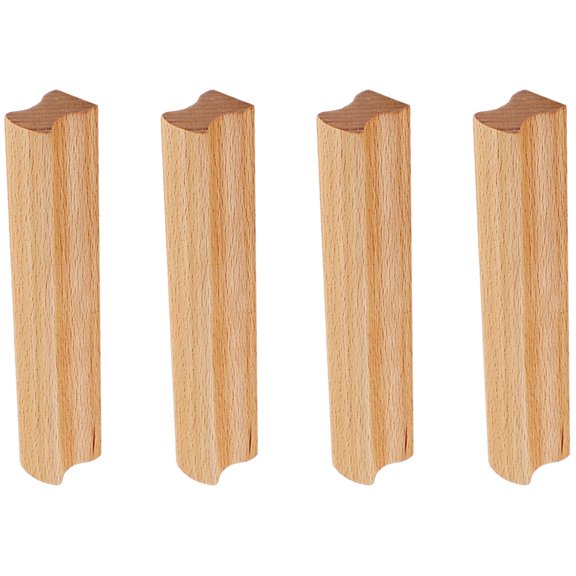 ibasenice 4-Pack Khaki Wood Cabinet Handles with Smooth Rounded Edges for Kitchen, Bedroom, and Living Room Furniture