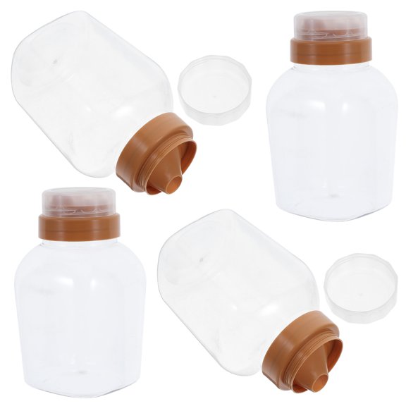 ibasenice Pet Honey Squeeze Bottles Transparent for Kitchen Use Visible Contents 4Pcs