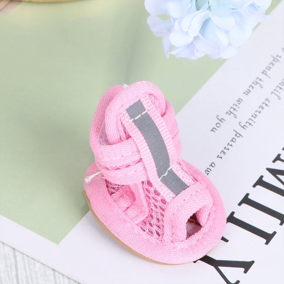 ibasenice 4pcs Breathable Mesh Dog Paw Shoes Protective Pet Footwear for Outdoor Walking and Paw Care
