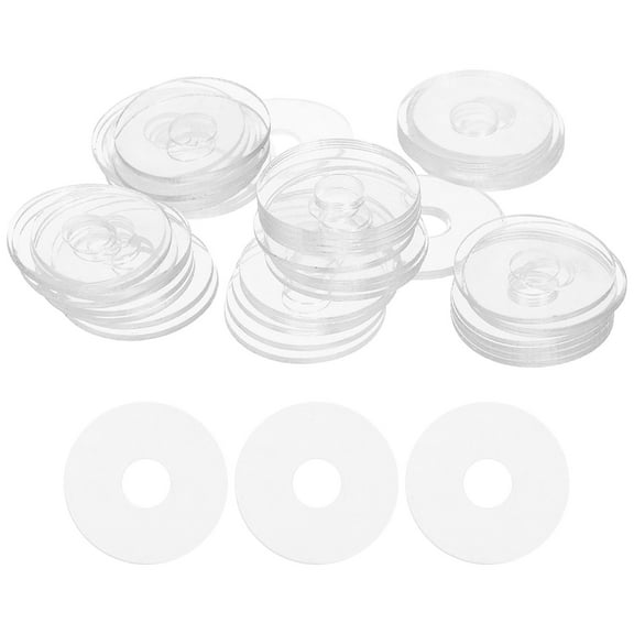 ibasenice 50Pcs Clear Round Flat Vinyl Washers for Shower Handle Sealing and Screw Fastening