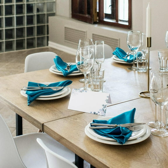 ibasenice 50Pcs White Paper Tent Cards for Wedding and Banquet Table Seating