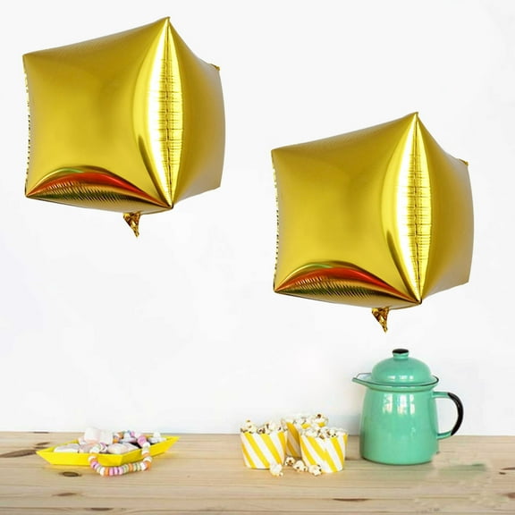 ibasenice 5Pack Square Aluminum Balloons for Event Table Decor in Rose Gold