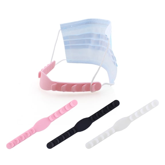ibasenice 5Pcs Adjustable Black Silicone Ear Protective Mask Hook for Outdoor Activities
