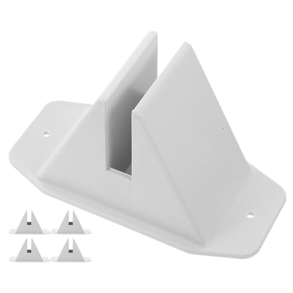 ibasenice 5Pcs Easy Install White Plastic Fence Post Holder Bracket for Outdoor Use
