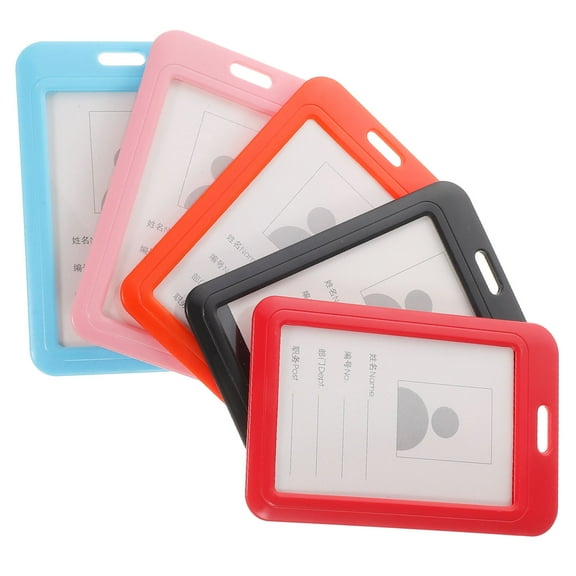 ibasenice 5Pcs Lightweight Work Cover Badge Holder for Cards and Cash with Keychain