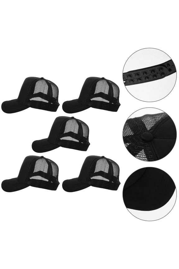 5Pcs Sports Hat Black Baseball Cap Bulk for Men Women for Various Activities