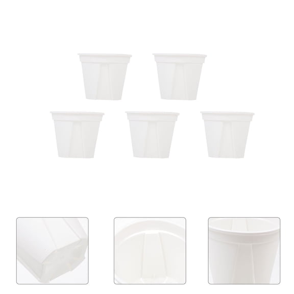 ibasenice 5-Pack Breathable White Plastic Root Control Plant Pots for Indoor Gardening and Decorative Use