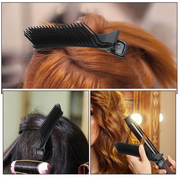 ibasenice 6-Pack Black Hair Sectioning Clips for Women, Professional Hairdressing Tools for Salon Styling and Hair Care