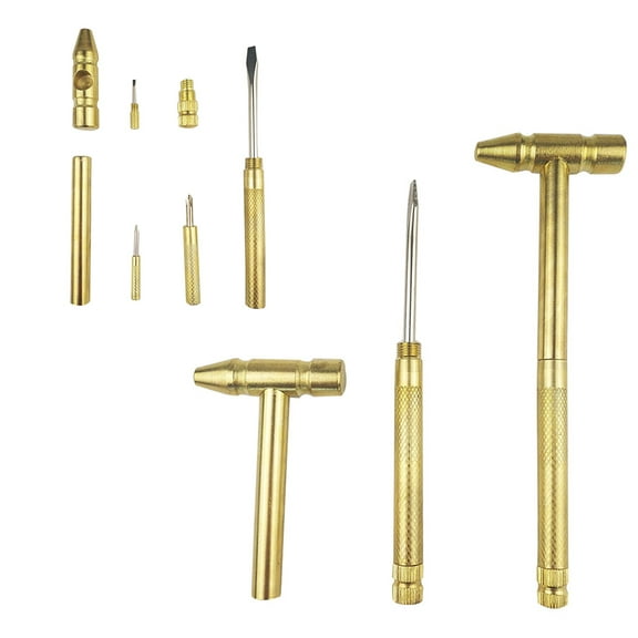 ibasenice Golden 6 in 1 Multifunctional Screwdriver Set with Vanadium Steel Bits for Precision Electronics Maintenance