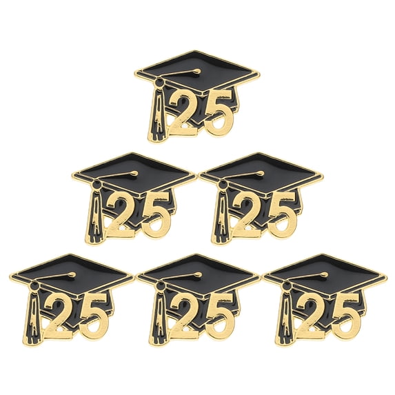 ibasenice 6-Pack Multi-Color Zinc Alloy Graduation Cap Pins, Elegant Brooch Set for Graduation Ceremony Decoration