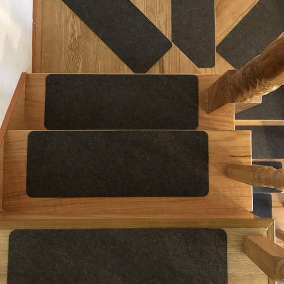ibasenice 7Pcs Dark Grey Polyester Stair Treads Tape Non Slip Step Sticker for Wood Stairs