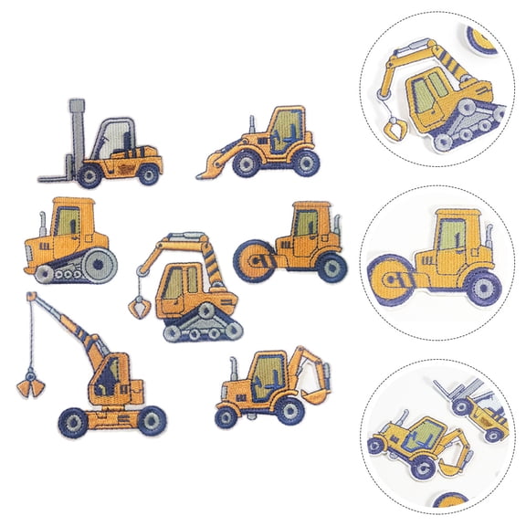 ibasenice 7Pcs Iron on Patch for Clothing Embroidered Engineering Car Applique for Home Use Clothes Repair