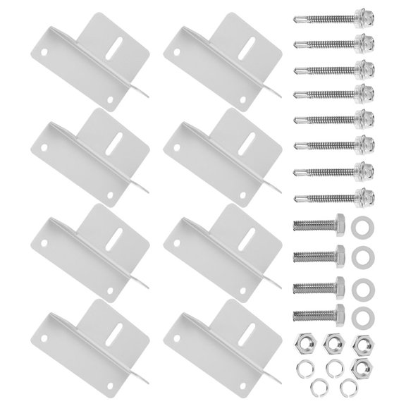 ibasenice 8 Pieces of Durable Z Shaped Solar Panel Brackets Silver Solar Panel Rack for Homeowners