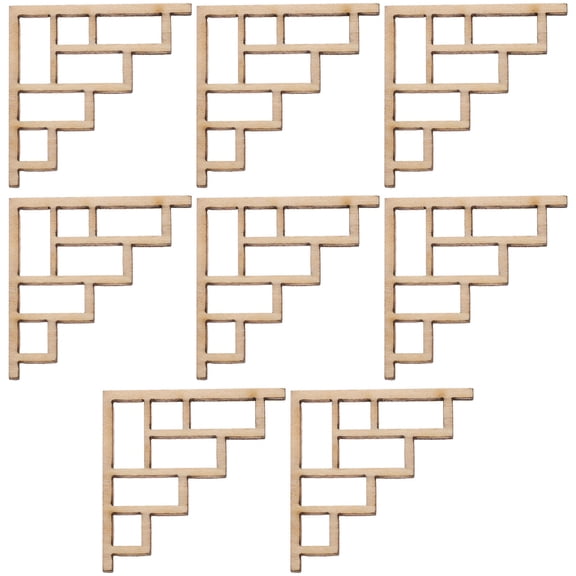 ibasenice 8Pcs DIY Wood Decorative Flower Corner Protector Beige for Door Window and Wall Decoration