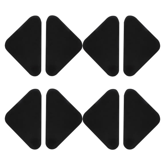 ibasenice 8pcs Non Slip Carpet Corner Stopper Reusable Black Rug Tape for Renters and House Owners