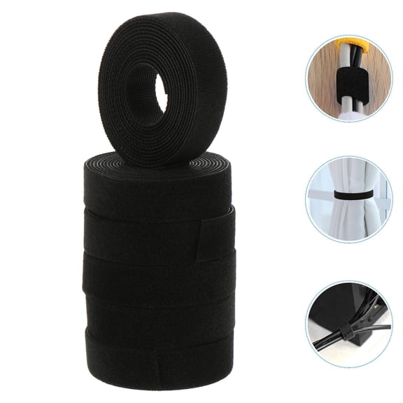 ibasenice 6-Pack Black Reusable Cable Straps for Organizing Microphone and Mic Cables
