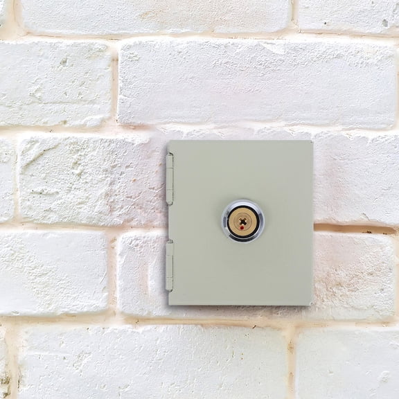 ibasenice Beige Outlet Lock Box with Key Compact Lockable Cover for Weatherproof Electrical Outlet Protection