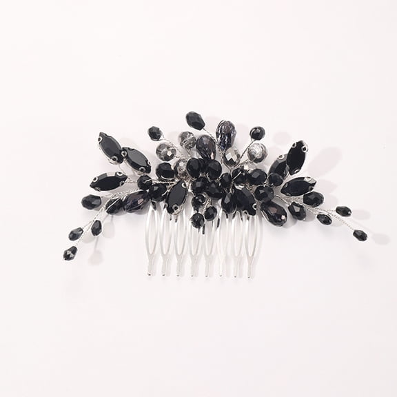ibasenice Wedding Rhinestone Hair Comb Black for Women in Ceremony 1Pack