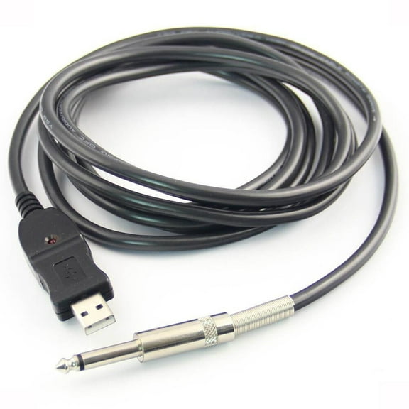 ibasenice USB Cable Guitar Recording Link Adapter with 16 Bit 48Khz Digital Sound and LED Indicator