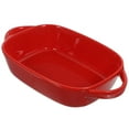 thumbnail image 1 of ibasenice Ceramic Baking Dish for Oven with Double Handle Red Color Easy to Clean and 10 x 8 inches, 1 of 8