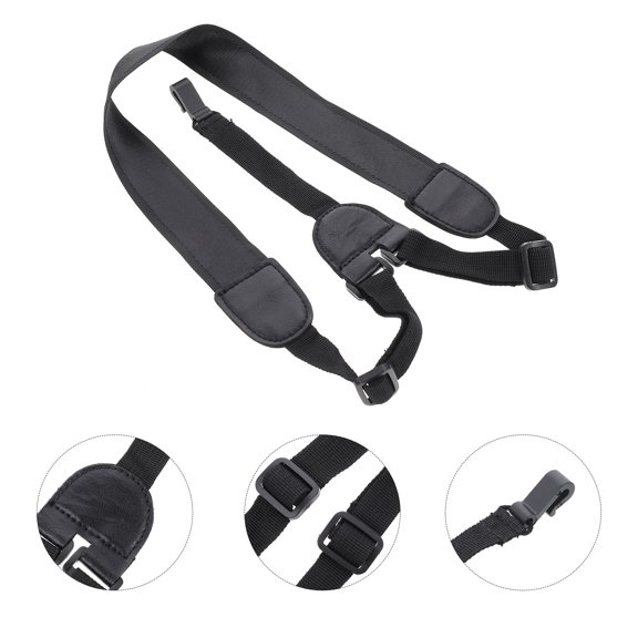 ibasenice Simple Black Ukulele Strap Made of Breathable Nylon Easy to Install and Remove