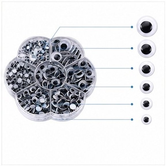 ibasenice Diy Scrapbooking Sticky Eyes for Crafts Multi Color Toy Accessories 700Pack
