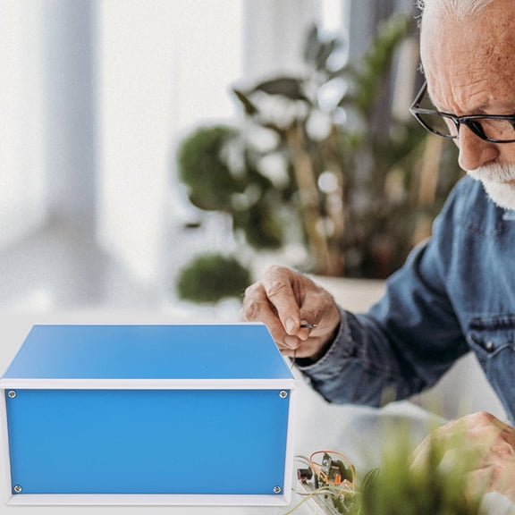 ibasenice Blue Metal Enclosure Project Case Durable Electrical Box for Electronics Storage and Easy Installation