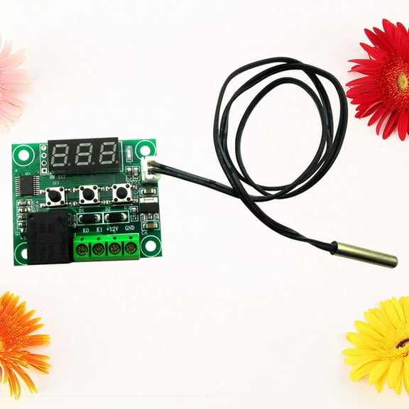 ibasenice Programmable Thermostat Control with Large LED Display for Central Air Conditioner Fan Coil Units Green