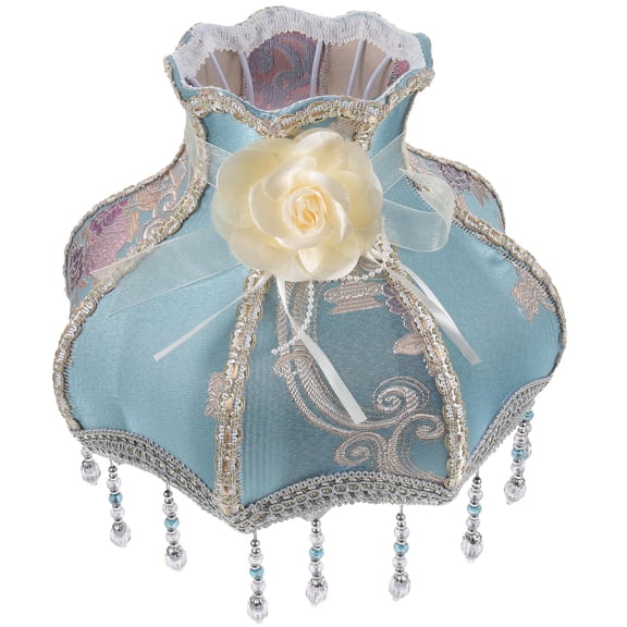 ibasenice Vintage Dome Lampshade Large European Style Metal Frame Lamp Shade with Cloth Cover 1 Set