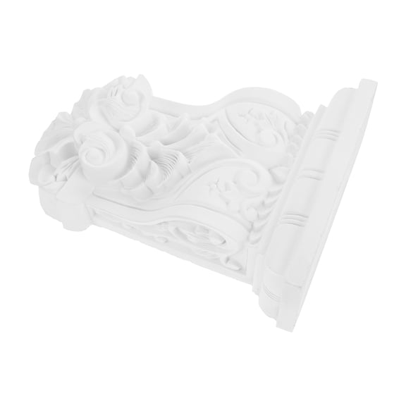 ibasenice White Handcarved PU Corbels European Decorative Wall Brackets for Corner and Ceiling Support
