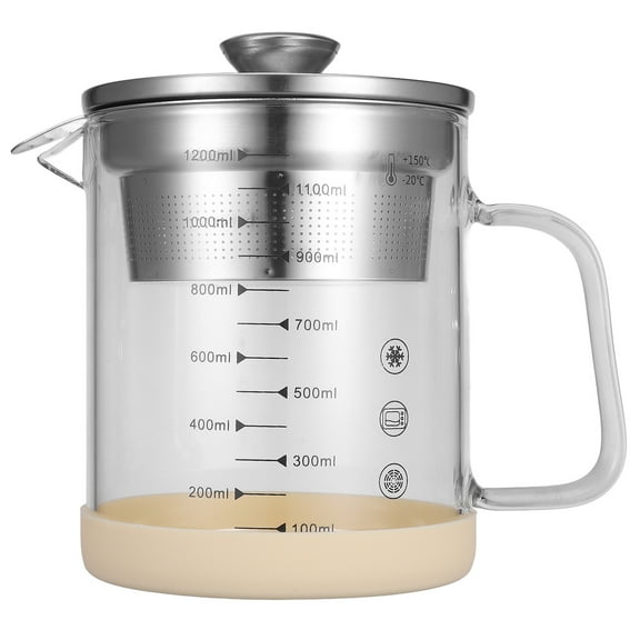 ibasenice Transparent Fat Separator for Home Use Oil Strainer Jug with Scale and Juice Filter