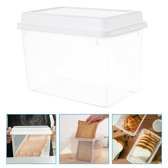 ibasenice Bread Saver Container Airtight Bread Fresh Keep Box Food Grade Plastic 1Set