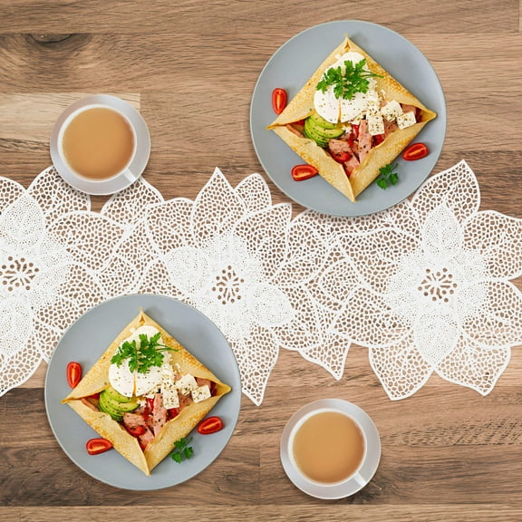 ibasenice Hollow Flower PVC Placemat for Coffee Station, Dining Table, Kitchen Decor, Stylish Table Setting Accessories