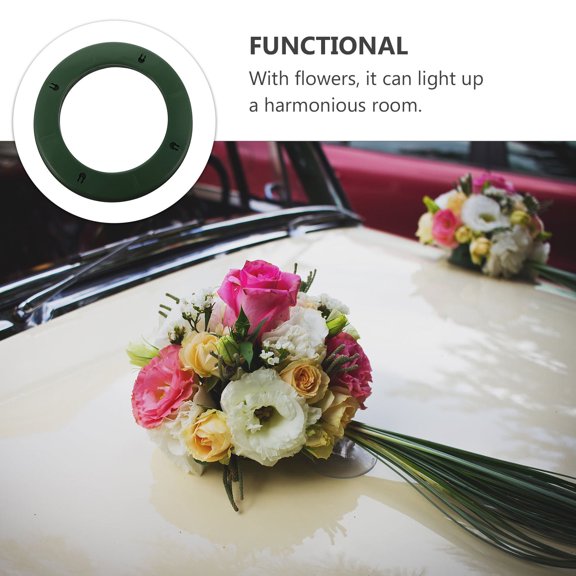 ibasenice Hollow round Shape Flower Mud Wedding Car Decor Green Plastic