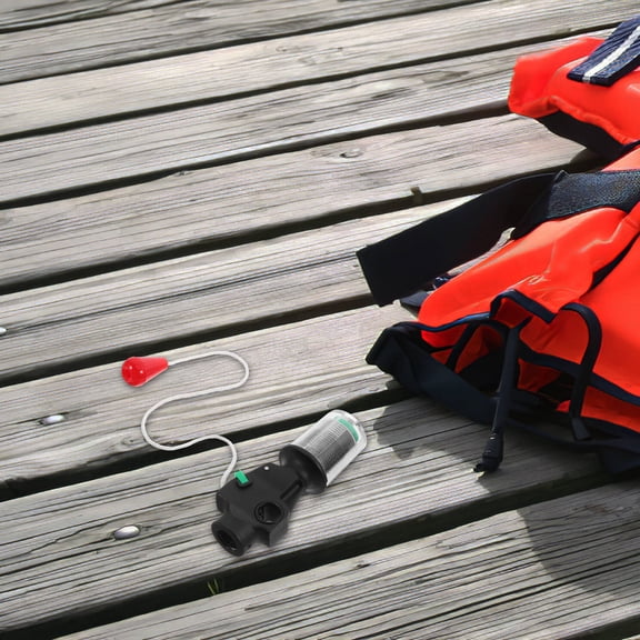 ibasenice Portable Automatic Inflator for Life Vests, Safety Accessory in Black, Compatible with Most Jackets for Outdoor Use