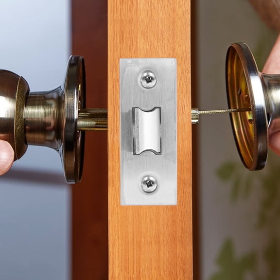 ibasenice Passage Door Latch Tubular Mortice Latch Color Plated Iron Door Lock Hardware 1Pcs